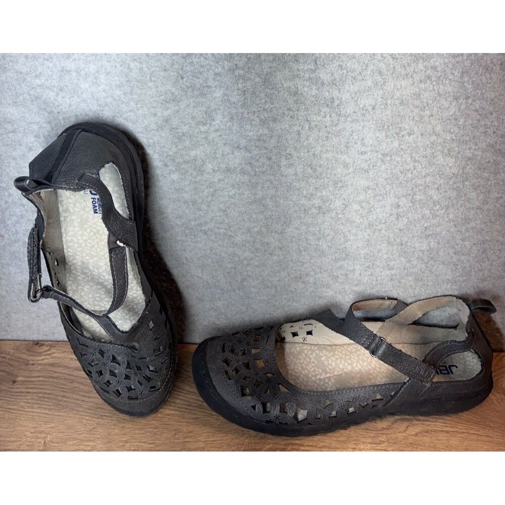 jbu by jambu Mary Jane’s Sz 9.5 Comfort Shoes Gray Flats Leather